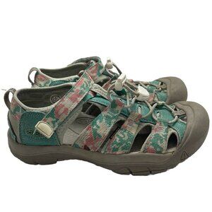 Keen Newport H2 Aqua Pink Camo Hiking Sports Sandals Big Kids Sz 4 1026276 FLAW